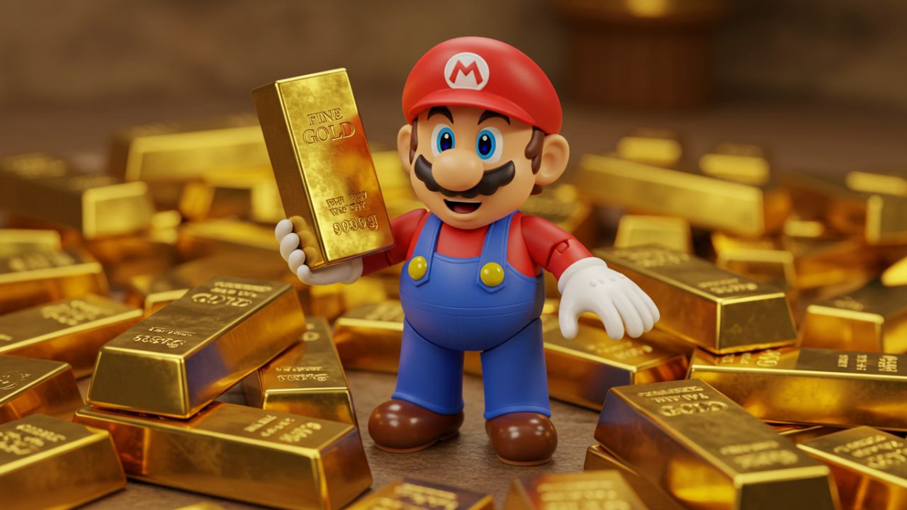 Mario Bros with gold bars